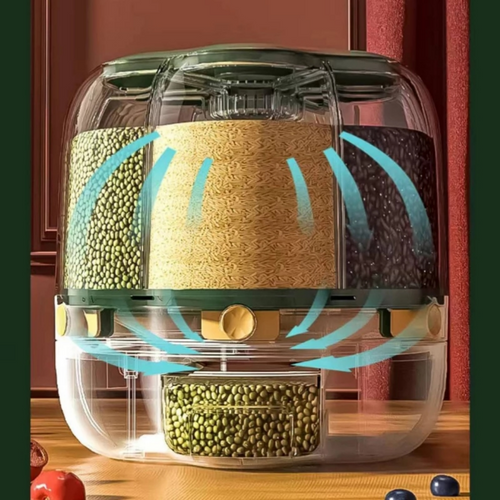Spoondec 360° Rotating 6-Grid Grain & Cereal Dispenser