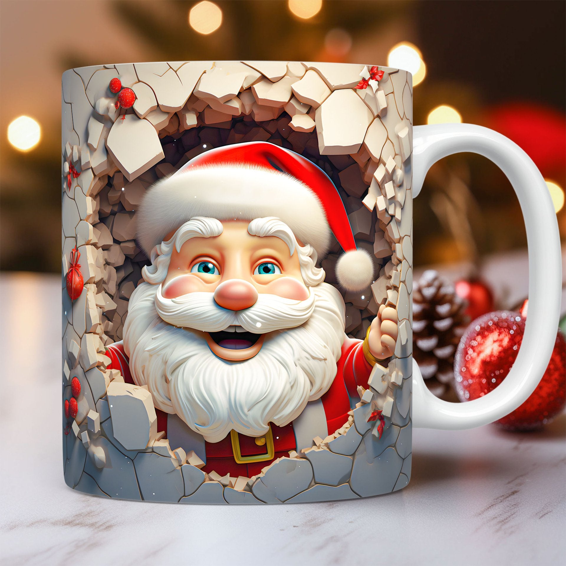 Spoondec 3D Festive Christmas Ceramic Mug & Coffee Cup