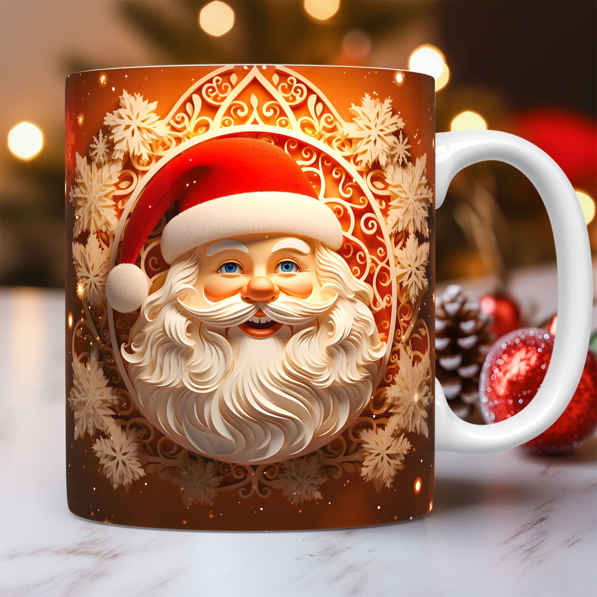 Spoondec 3D Festive Christmas Ceramic Mug & Coffee Cup