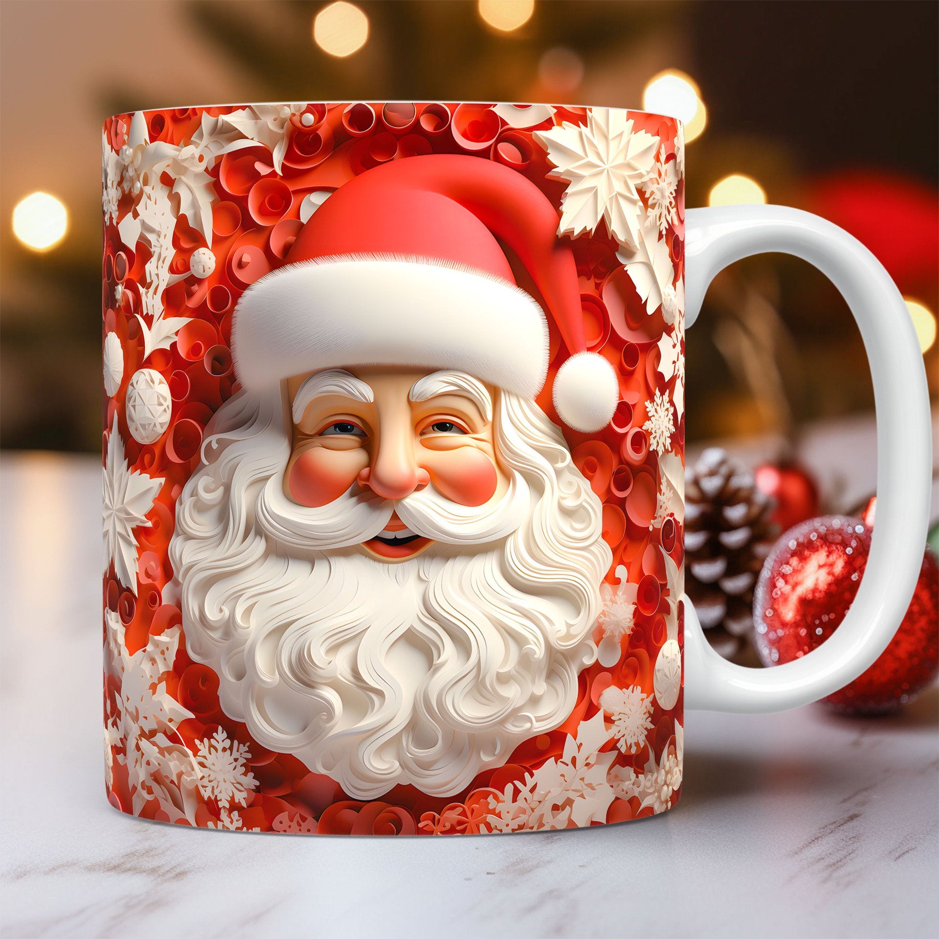 Spoondec 3D Festive Christmas Ceramic Mug & Coffee Cup